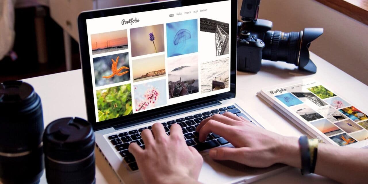 photography website laptop portfolio professional clean