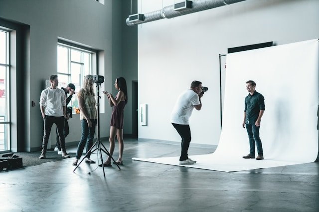 portrait photography studio setup behind scenes