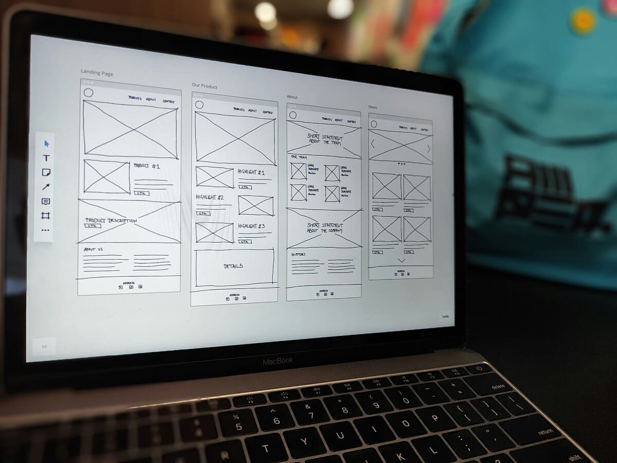 website builder interface dashboard screen design