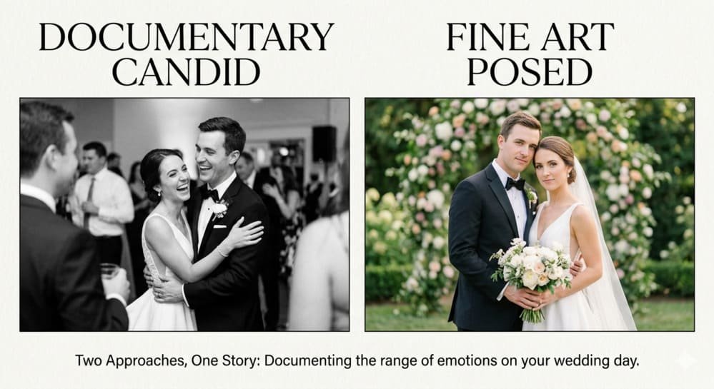 documentary wedding photography candid vs posed