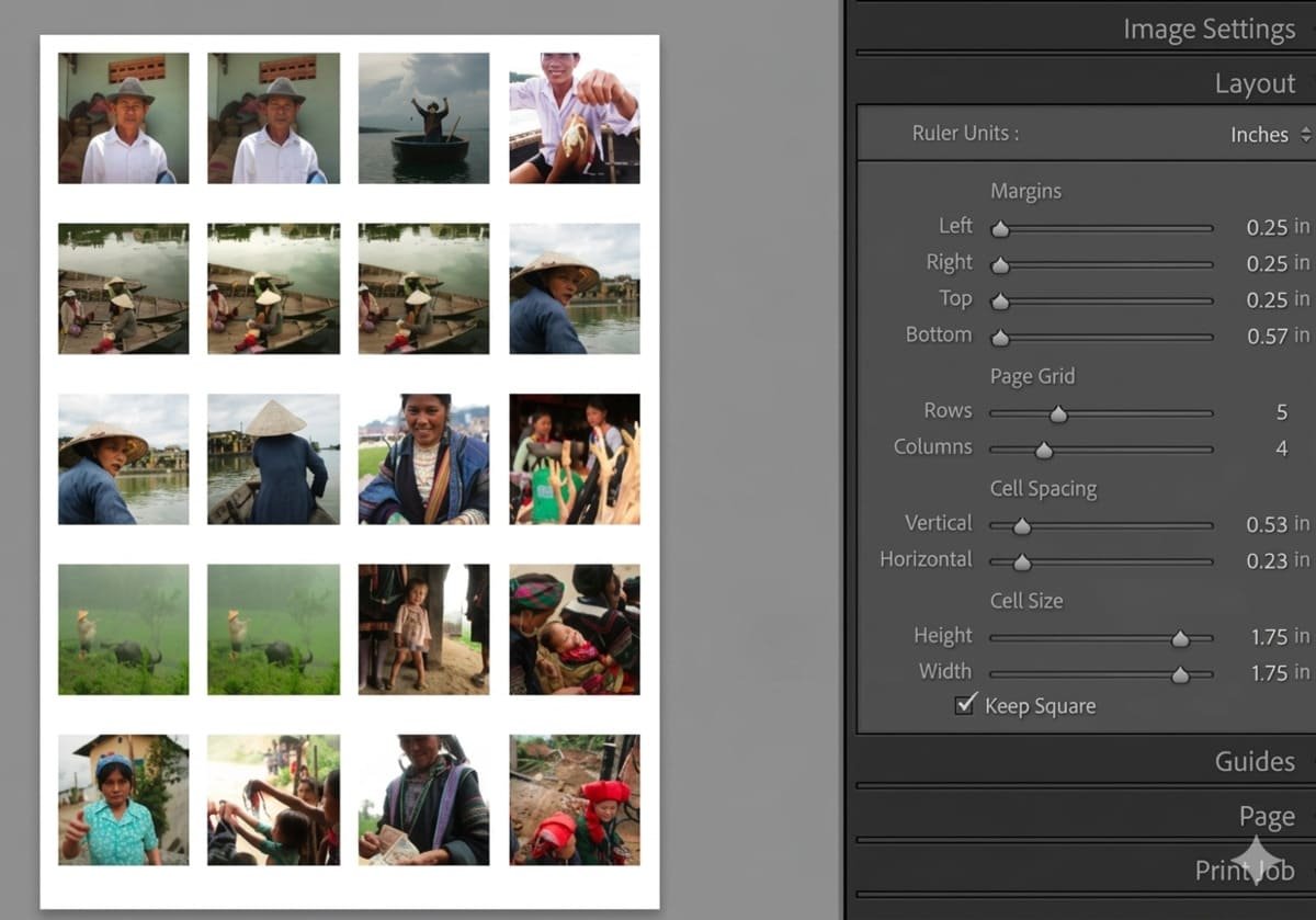 photography contact sheet portfolio review grid lightroom