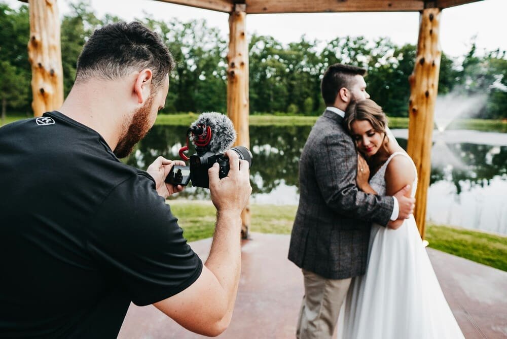 wedding photographer behind scenes ceremony shooting