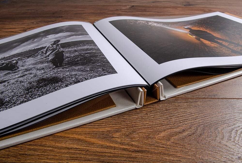 photography portfolio book open spread images