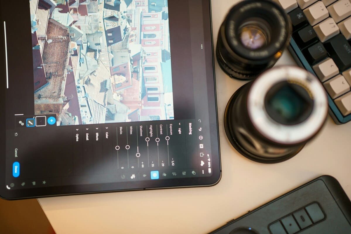 Lightroom mobile editing app phone screen photography