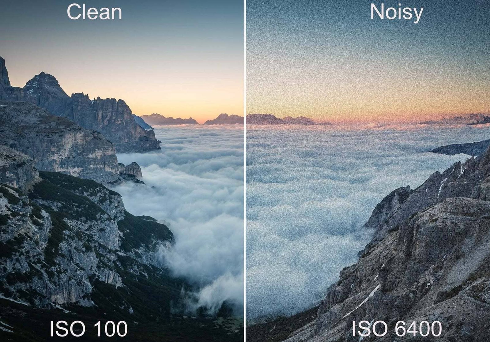 ISO comparison low high noise photography